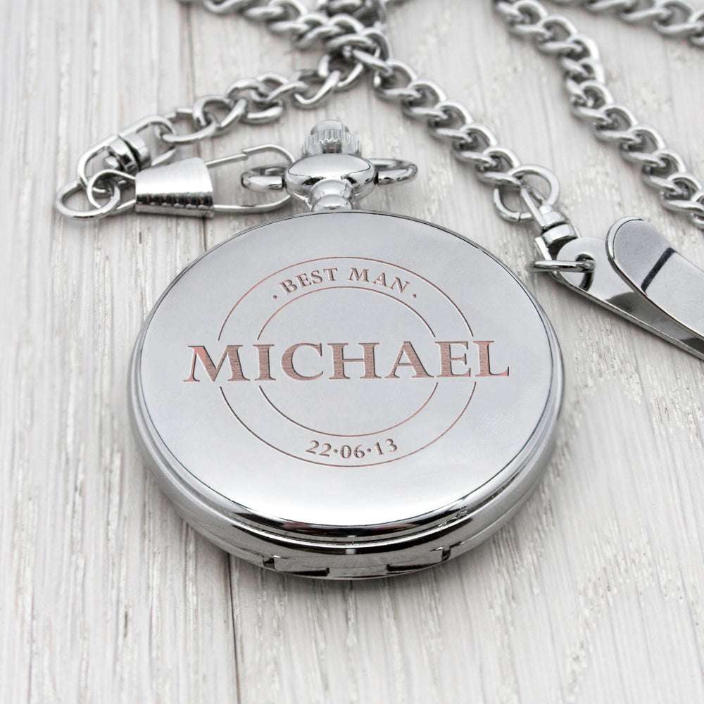 Buy Personalised Groomsman Emblem Pocket Watch from £23.98 - Gifts Finder