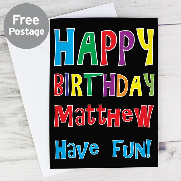 Personalised Happy Birthday Bright Card