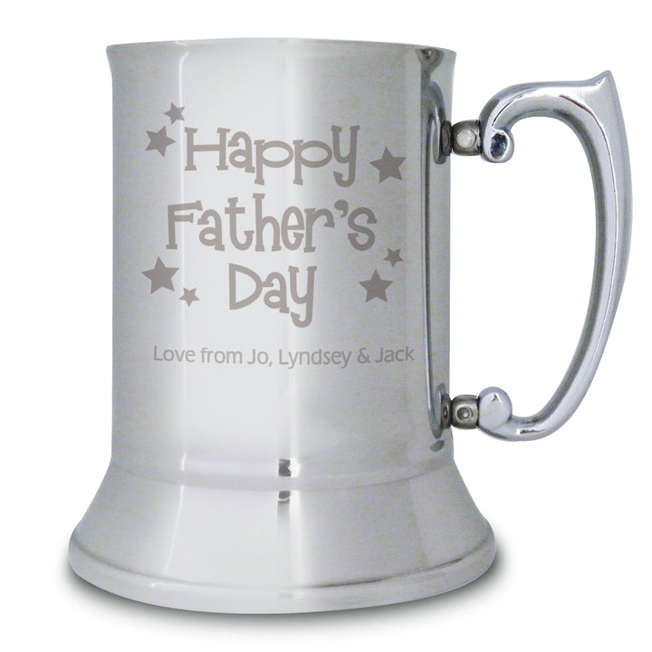 Personalised Happy Father's Day Stars Stainless Steel Tankard