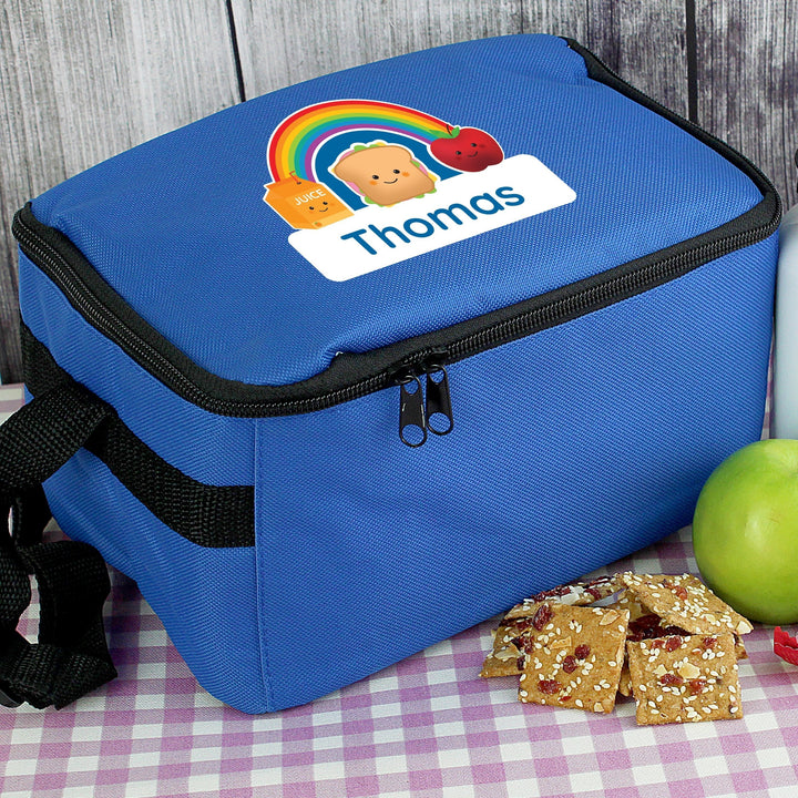 Personalised Healthy Eating Blue Lunch Bag