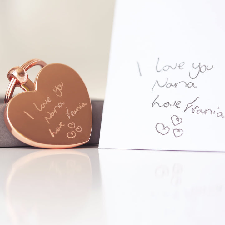 Personalised Hearts Forever Keychain With Handwriting Engraving