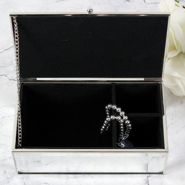 Personalised Hearts Mirrored Jewellery Box