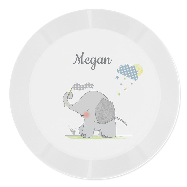 Personalised Hessian Elephant Plastic Plate