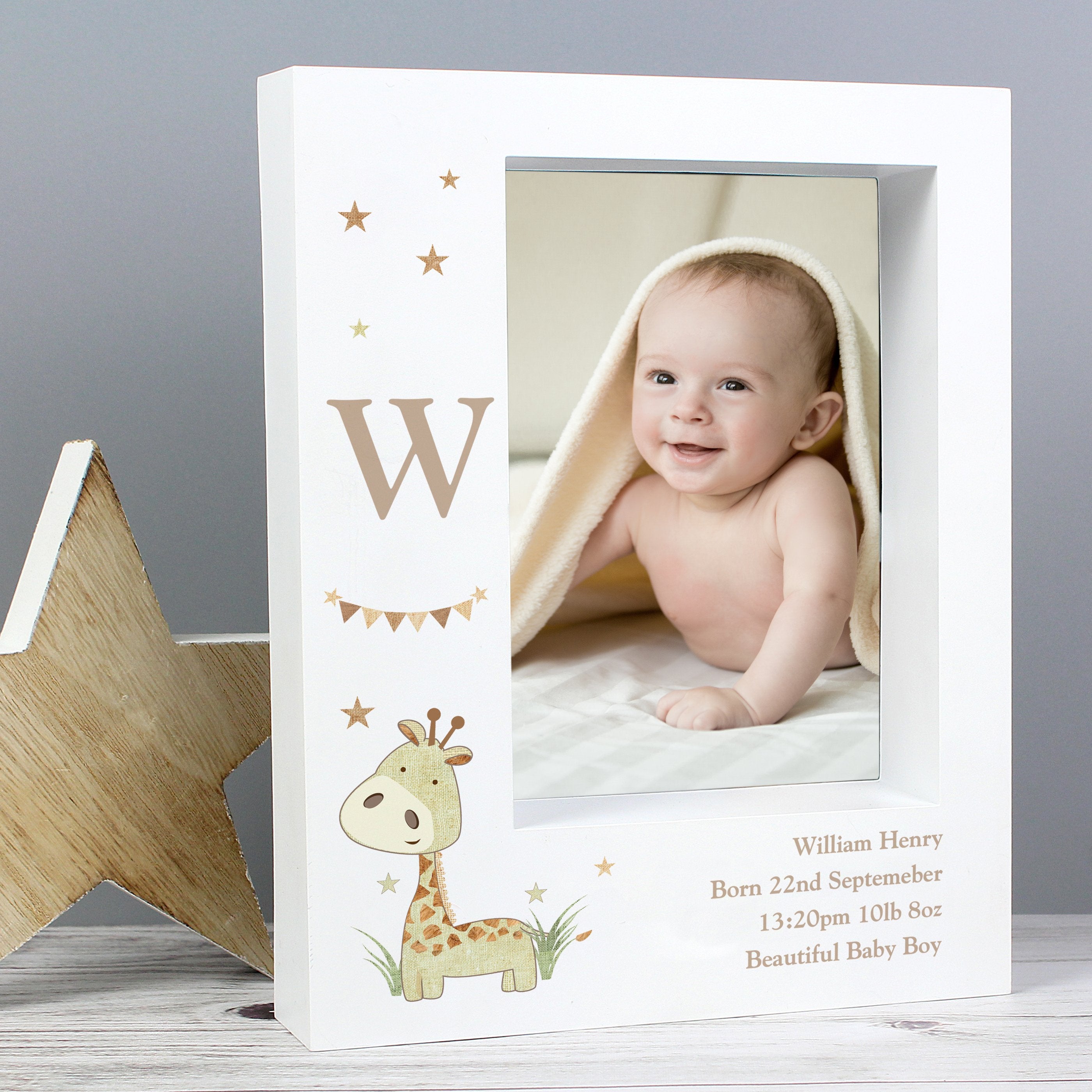 Buy Personalised Hessian Giraffe 5x7 Inch Box Photo Frame from £11.49 ...
