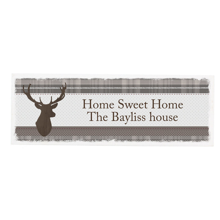 Personalised Highland Stag Wooden Block Sign
