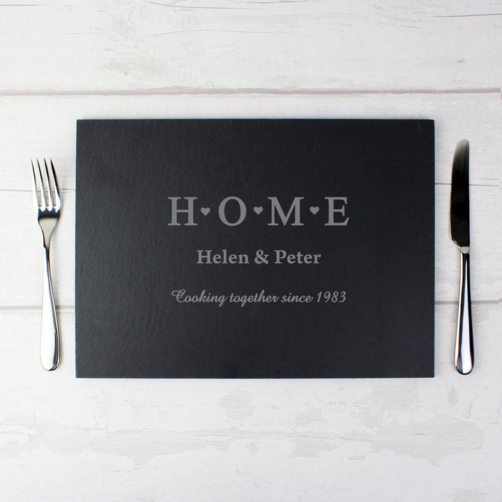 Personalised HOME Slate Rectangle Placemat