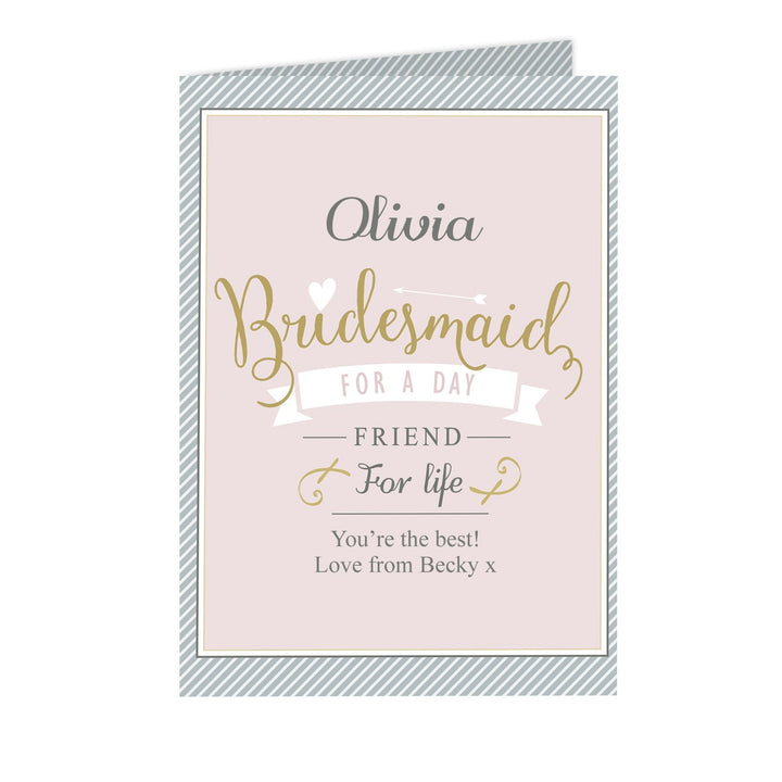 Personalised I Am Glad... Bridesmaid Card