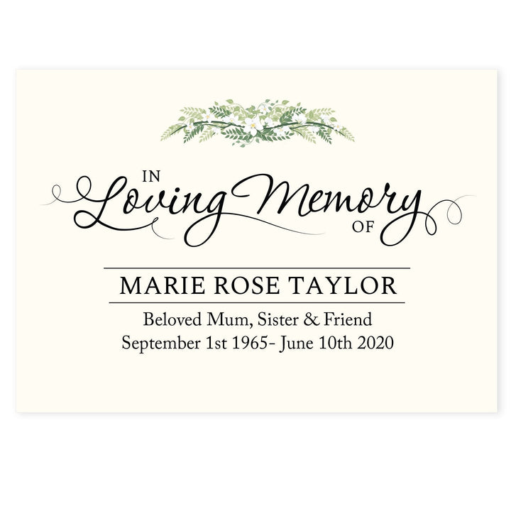 Personalised In Loving Memory Card
