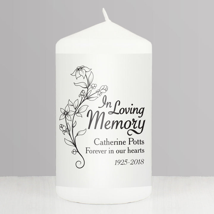 Personalised In Loving Memory Pillar Candle