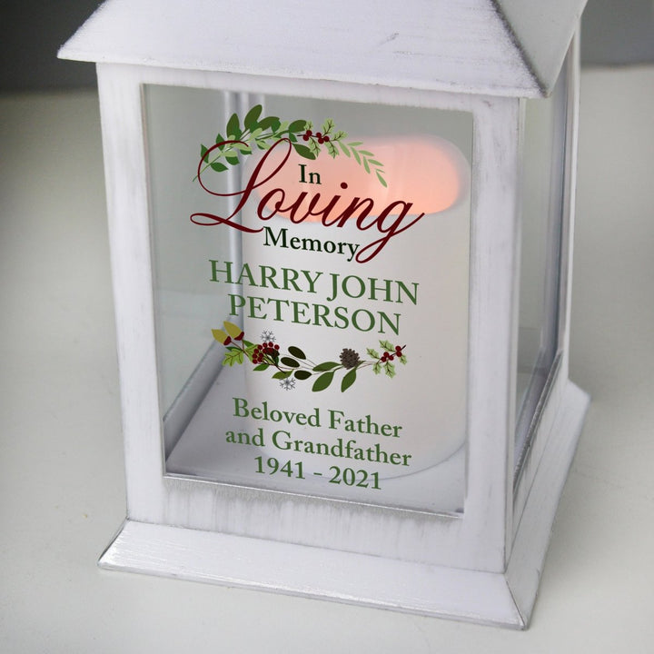 Personalised 'In Loving Memory' White Lantern