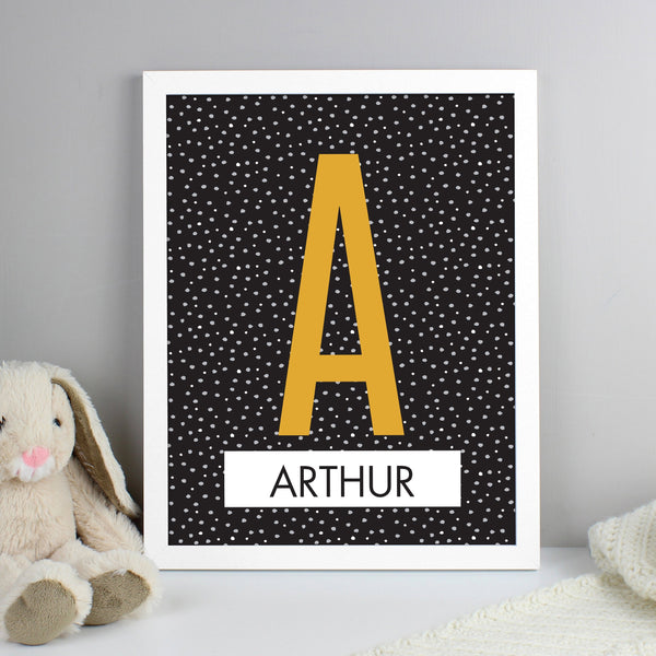 Personalised Initial White Framed Print