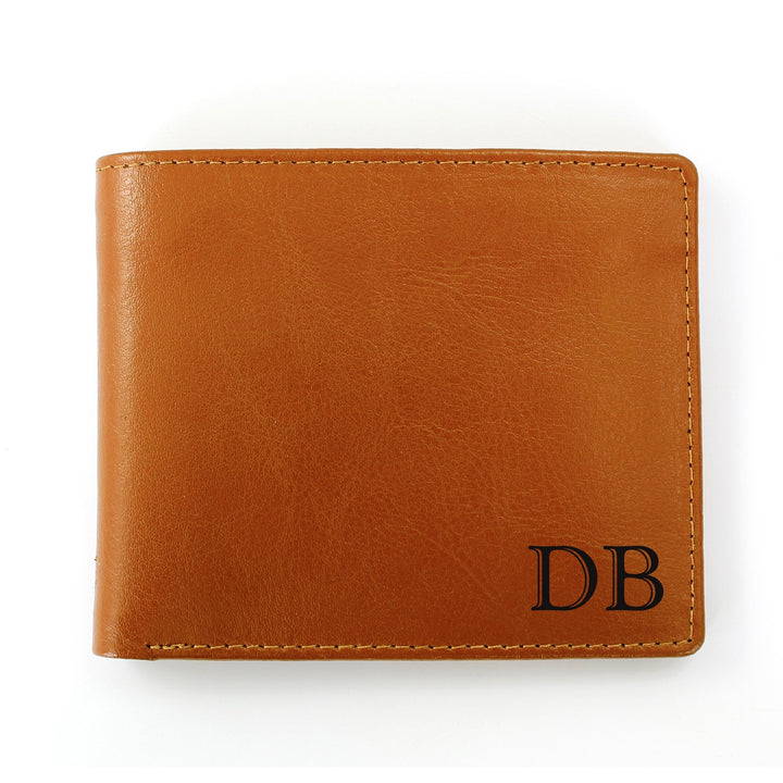 Personalised Initials Tan Leather Wallet