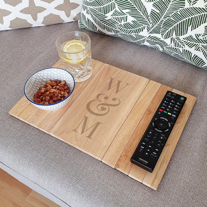 Personalised Initials Wooden Sofa Tray