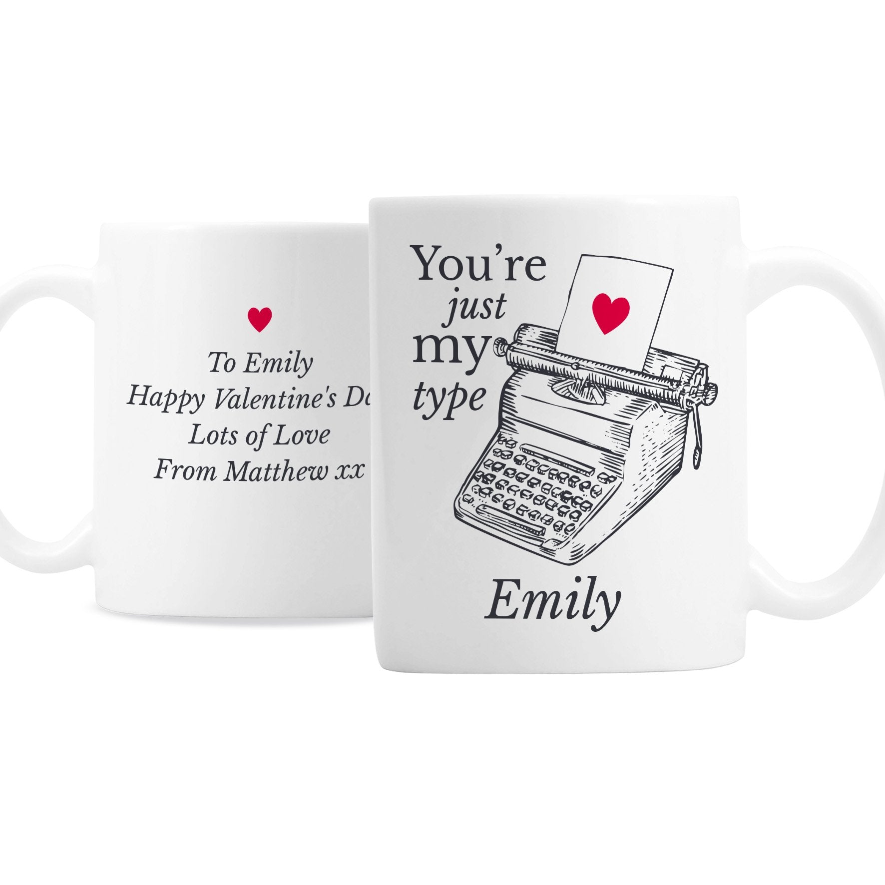 Personalised Just My Type Valentines Mug