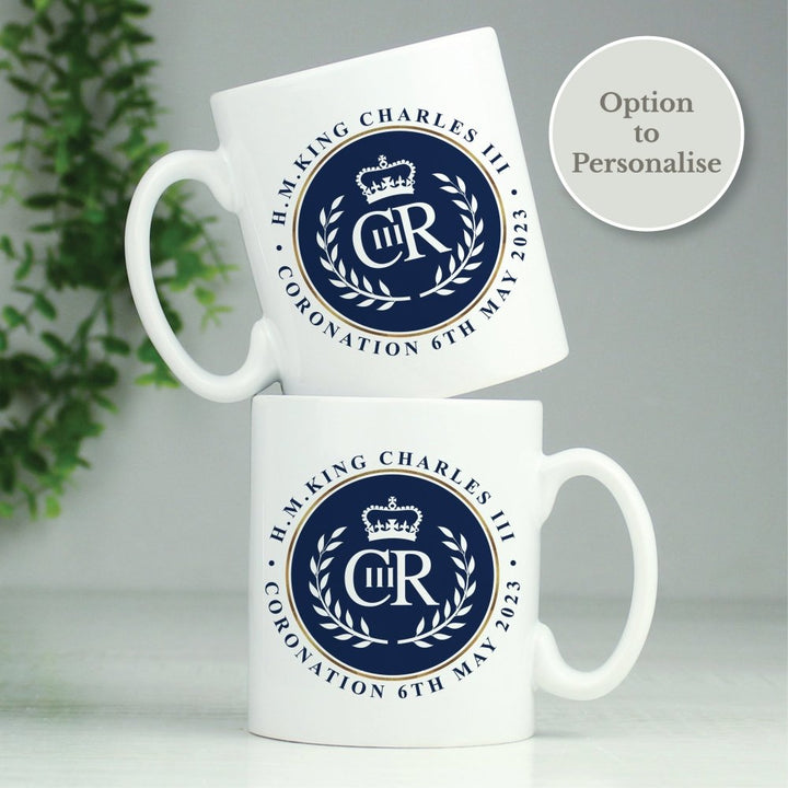 Personalised King Charles Iii Blue Crest Coronation Commemorative Mug - Personalised King Charles III Coronation Commemorative Gifts