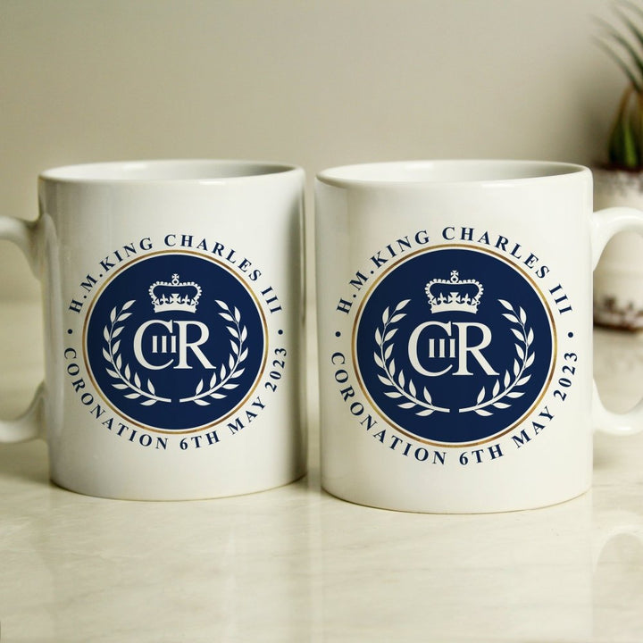 Personalised King Charles Iii Blue Crest Coronation Commemorative Mug - Personalised King Charles III Coronation Commemorative Gifts
