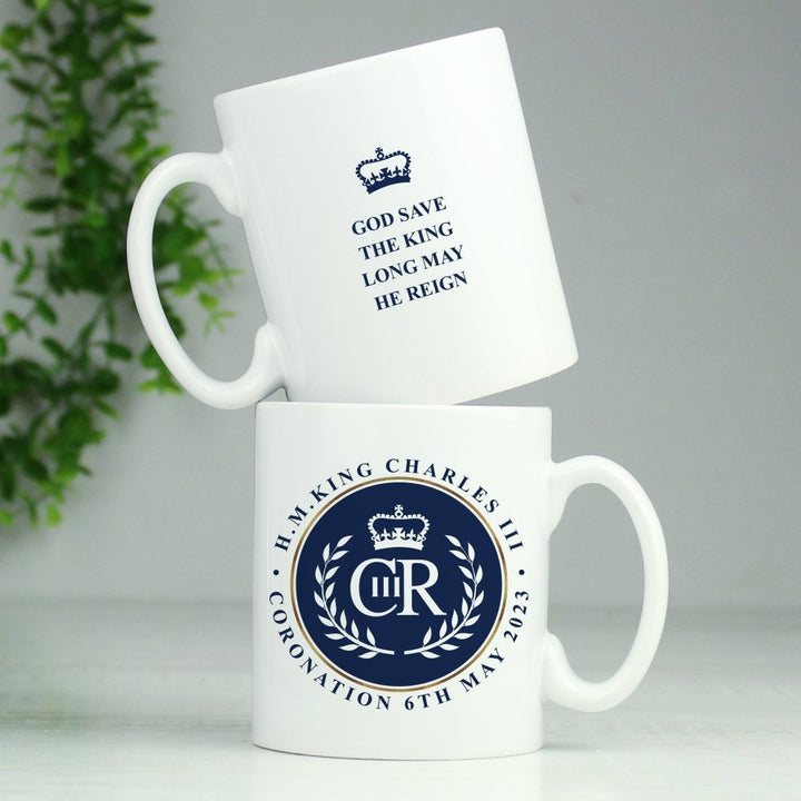 Personalised King Charles Iii Blue Crest Coronation Commemorative Mug - Personalised King Charles III Coronation Commemorative Gifts