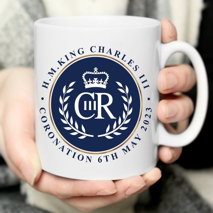 Personalised King Charles Iii Blue Crest Coronation Commemorative Mug - Personalised King Charles III Coronation Commemorative Gifts