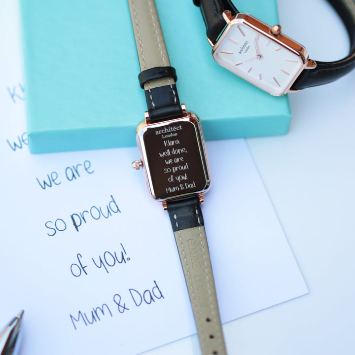 Personalised Ladies Architect Lille Brilliant White Watch - Handwriting Engraved