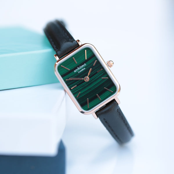 Personalised Ladies Architect Lille Pine Green Watch - Handwriting Engraved