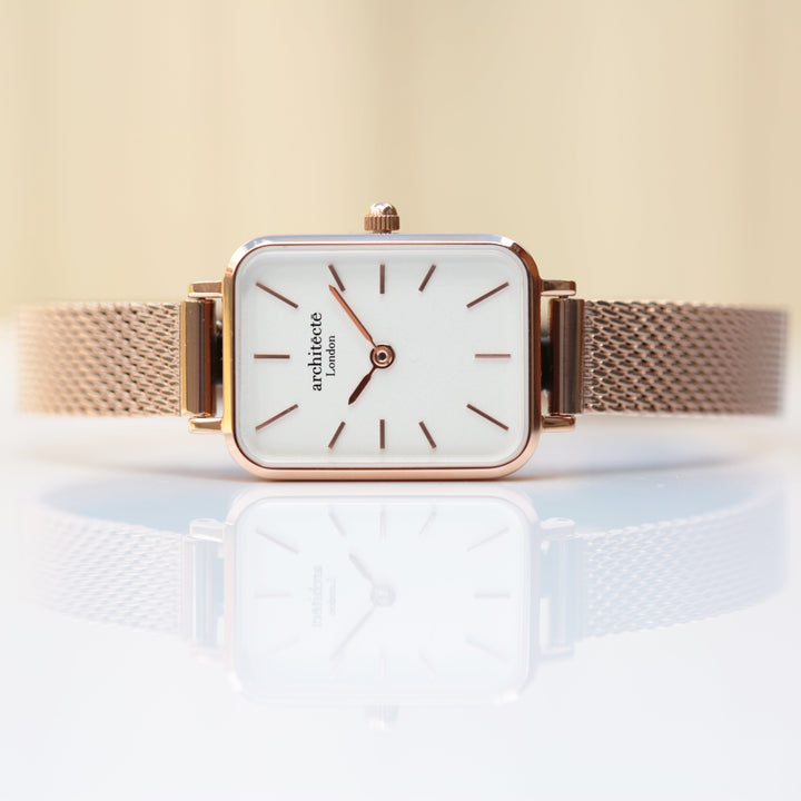 Personalised Ladies Architect Lille Rose Gold Watch - Handwriting Engraved