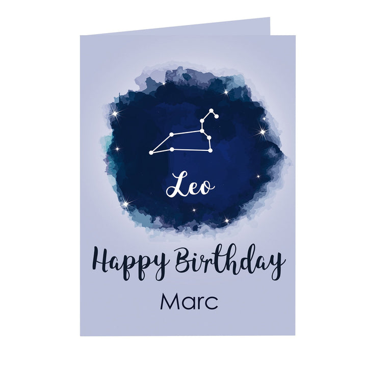 Personalised Leo Zodiac Star Sign Card (July 23rd - August 22nd)