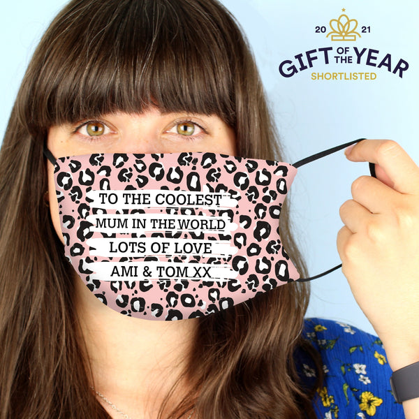 Personalised Leopard Print Face Covering