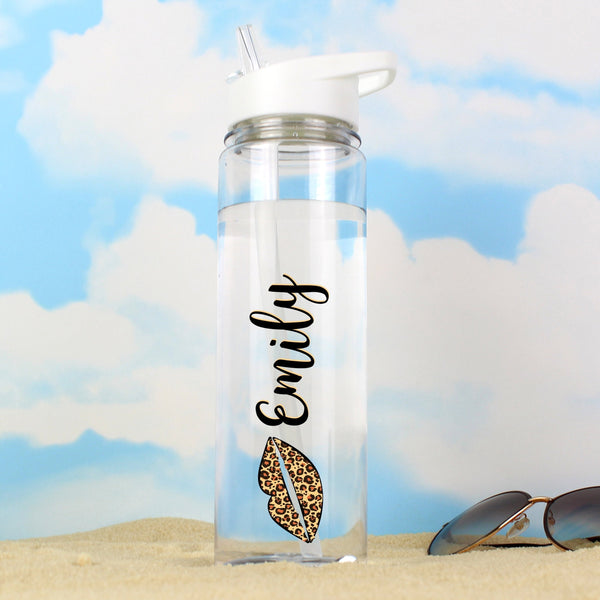 Personalised Lepoard Lips Island Water Bottle