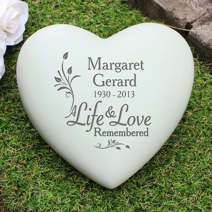 Personalised Life & Love Heart Memorial