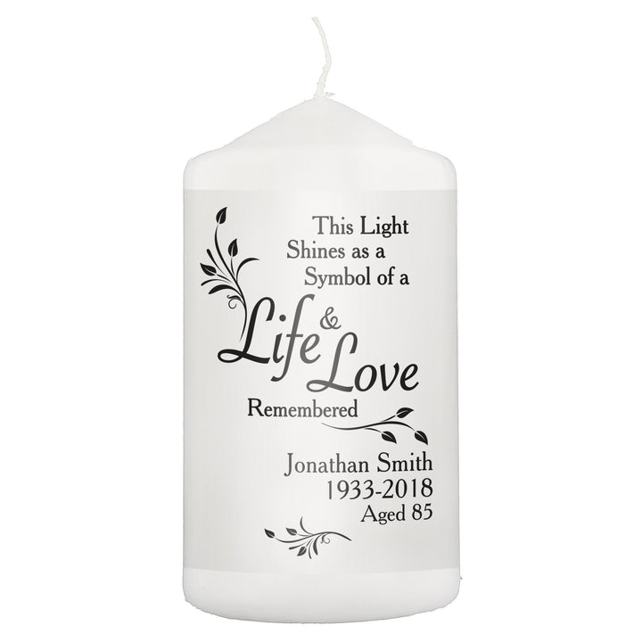 Personalised Life & Love Pillar Candle