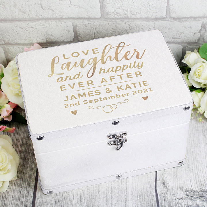 Personalised Love Laughter Leather Box