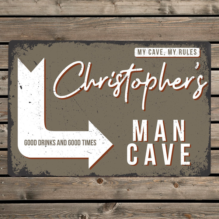 Personalised Man Cave Metal Sign - Father's Day gift