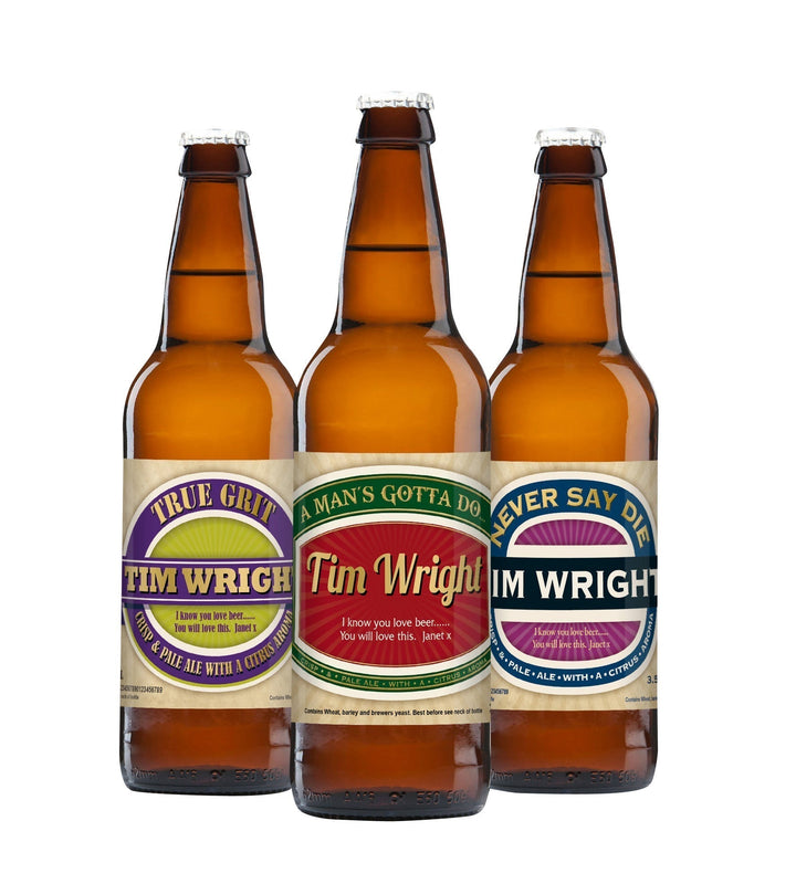 Personalised Man's Virtues Pack of 3 Beer