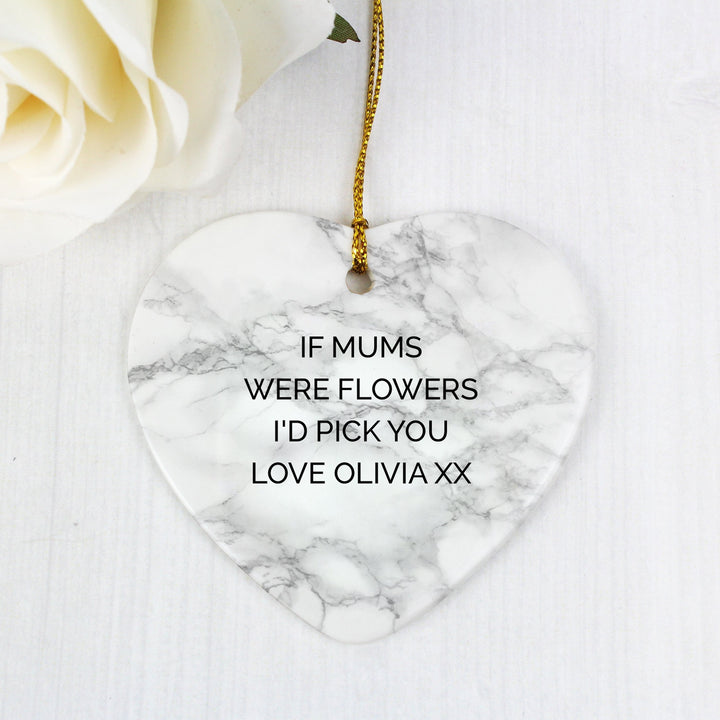 Personalised Marble Effect Ceramic Heart Decoration