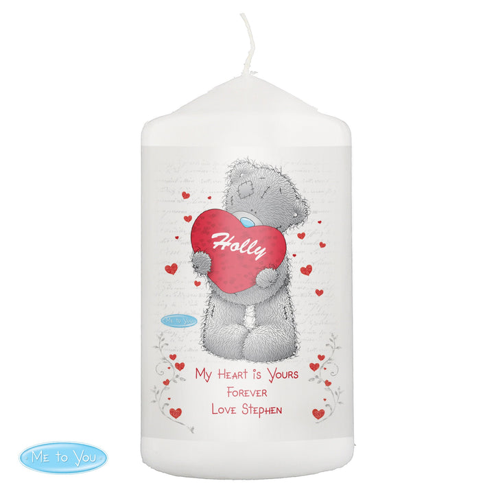 Personalised Me to You Big Heart Pillar Candle