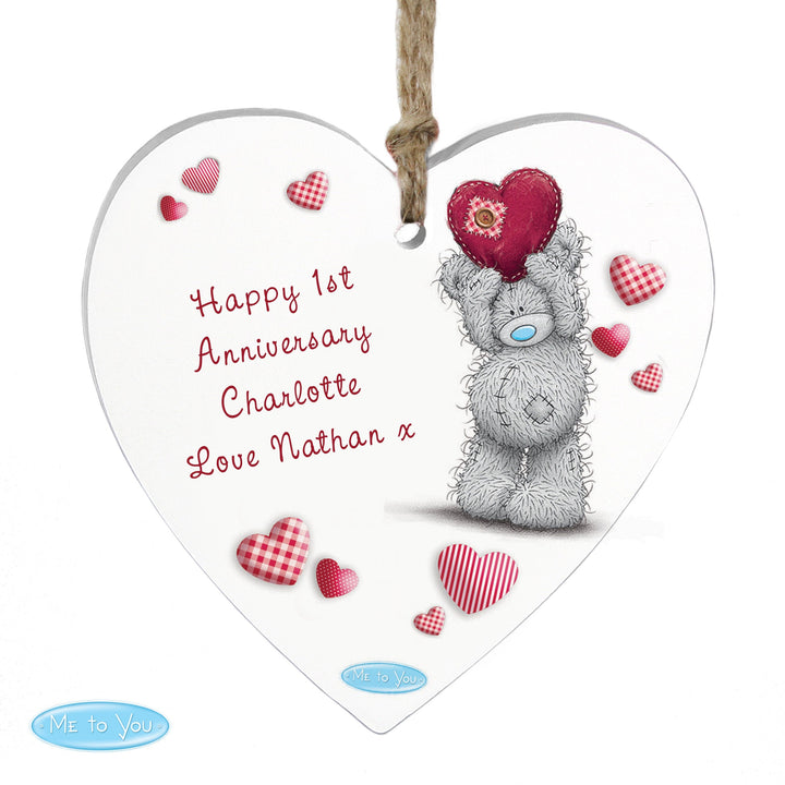 Personalised Me To You Heart Wooden Decoration