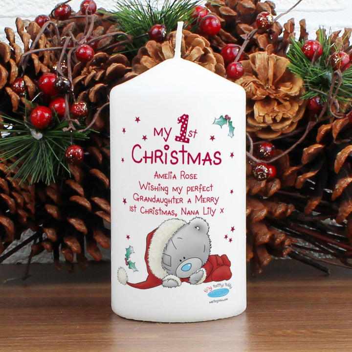 Personalised Me To You My 1st Christmas Pillar Candle