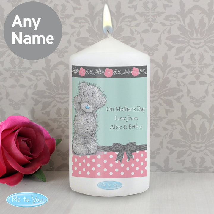 Personalised Me To You Pastel Polka Dot for Her Pillar Candle