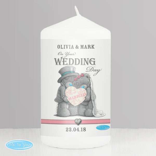 Personalised Me To You Wedding Couple Pillar Candle