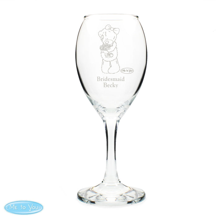 Personalised Me To You Wedding Female Wine Glass