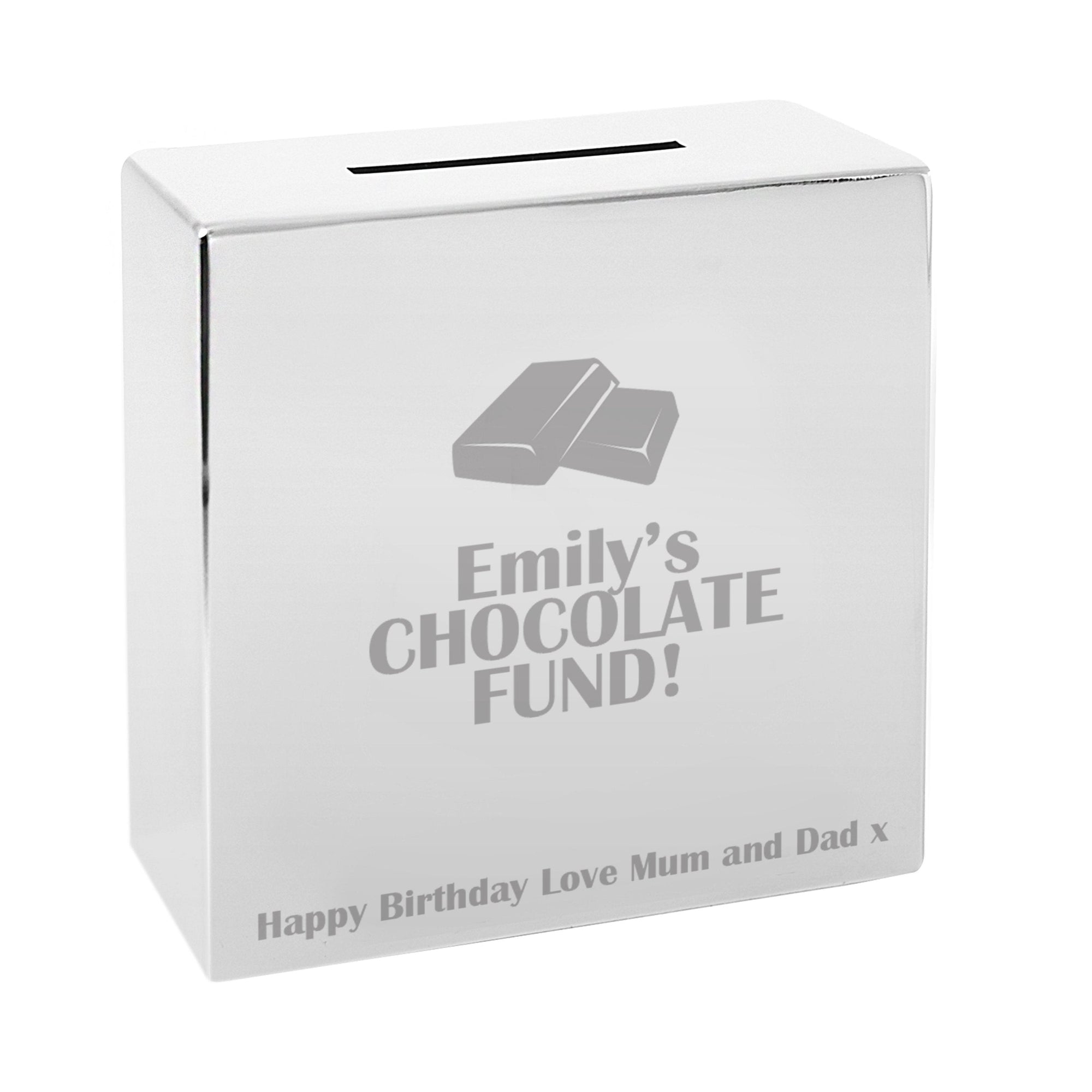 Personalised Milk Chocolate Square Money Box