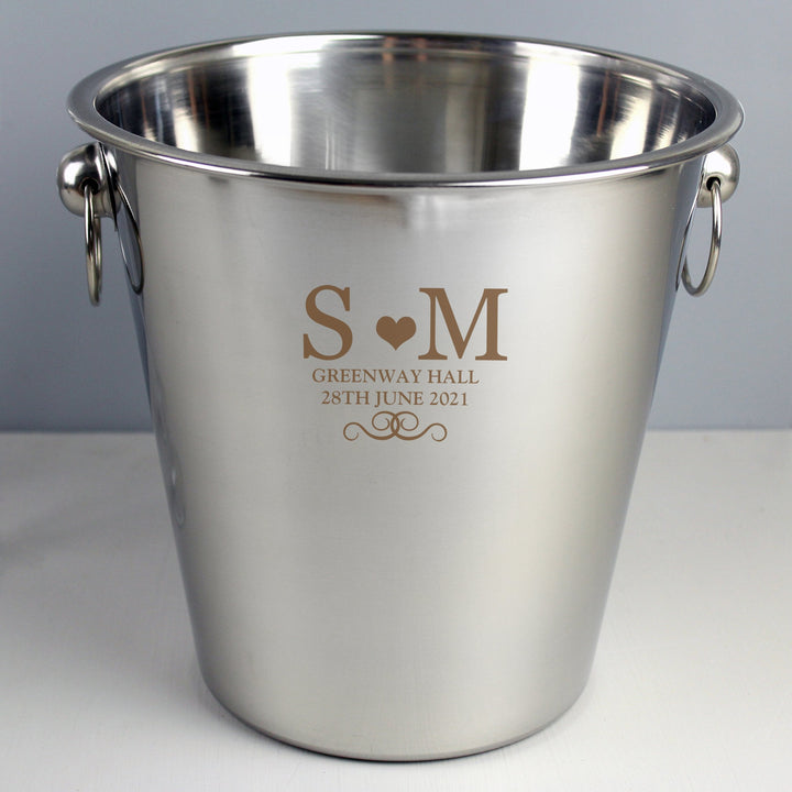 Personalised Monogram Stainless Steel Ice Bucket
