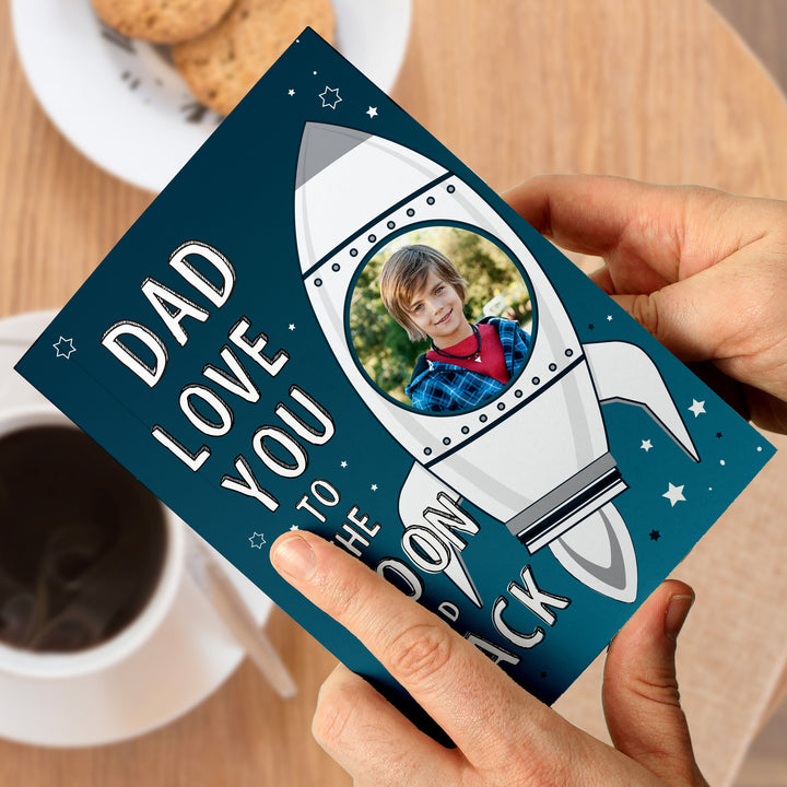 Personalised Moon & Back Photo Upload Card - Father's Day gift