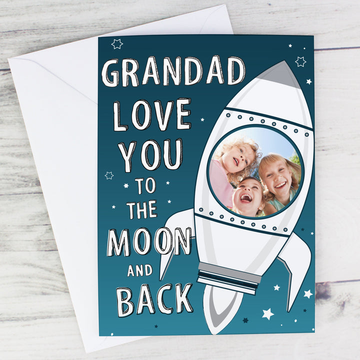 Personalised Moon & Back Photo Upload Card - Father's Day gift