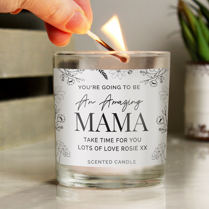 Personalised Mothers Day Floral Jar Candle