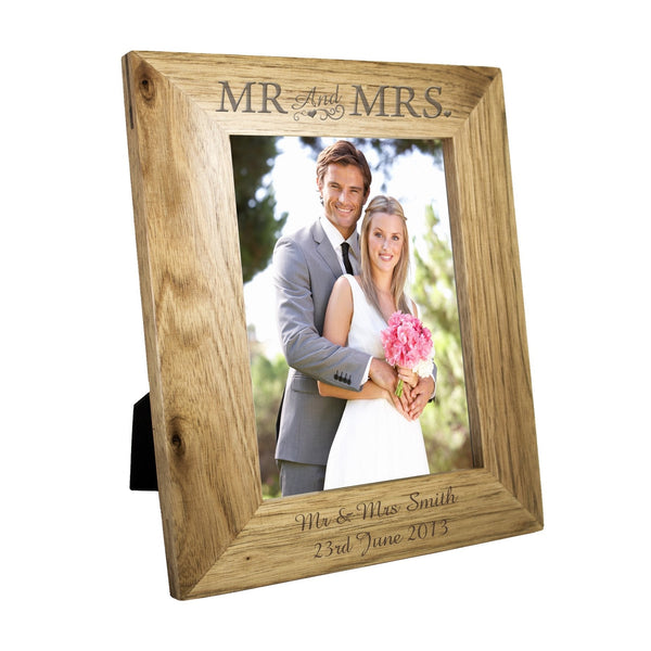 Personalised Mr & Mrs 5x7 Wooden Photo Frame
