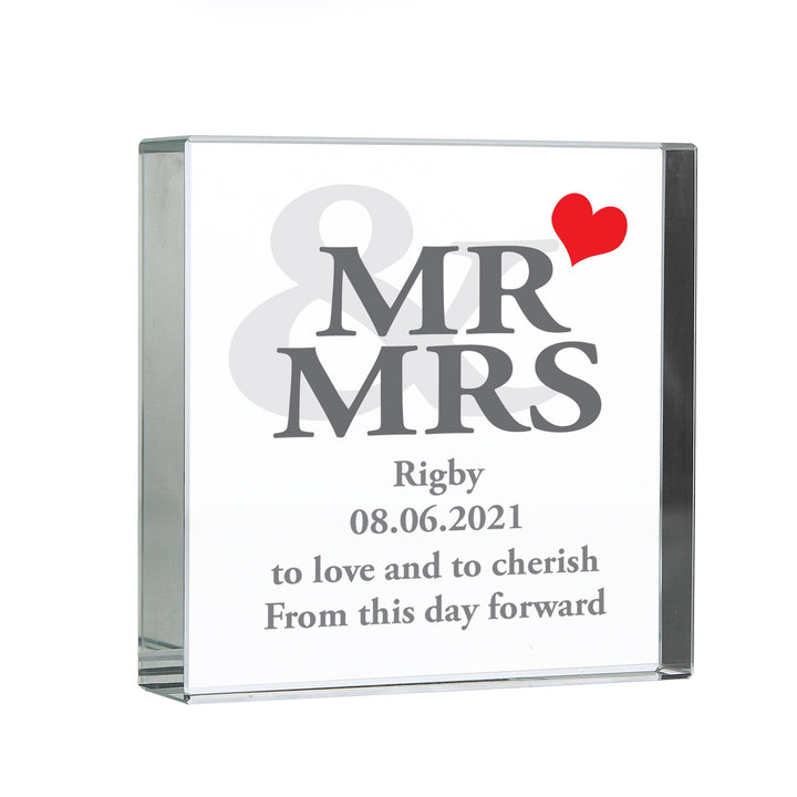 Personalised Mr & Mrs Large Crystal Token