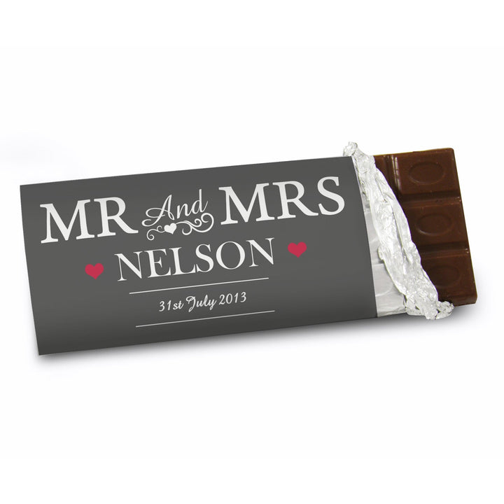Personalised Mr & Mrs Milk Chocolate Bar
