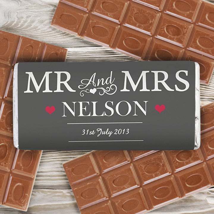 Personalised Mr & Mrs Milk Chocolate Bar