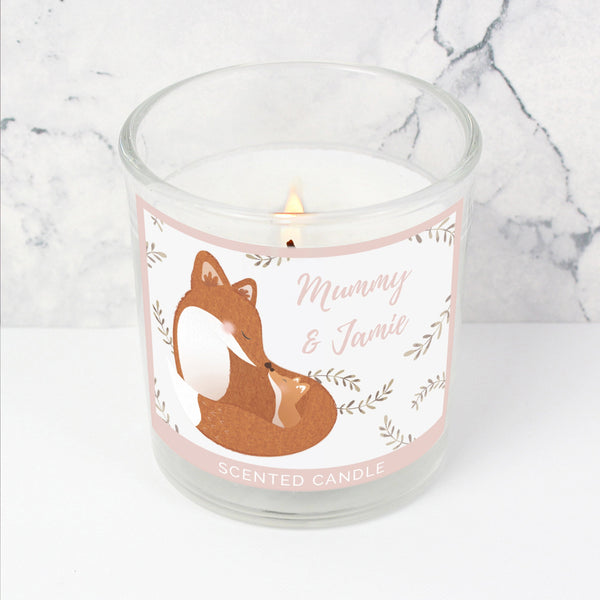 Personalised Mummy and Me Fox Scented Jar Candle
